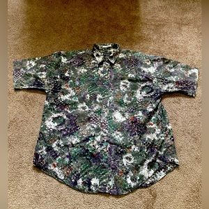 VINTAGE CHRISTIAN DIOR MONSIEUR 80’S SHORT SLEEVE CASUAL BUTTON UP RELAXED LARGE